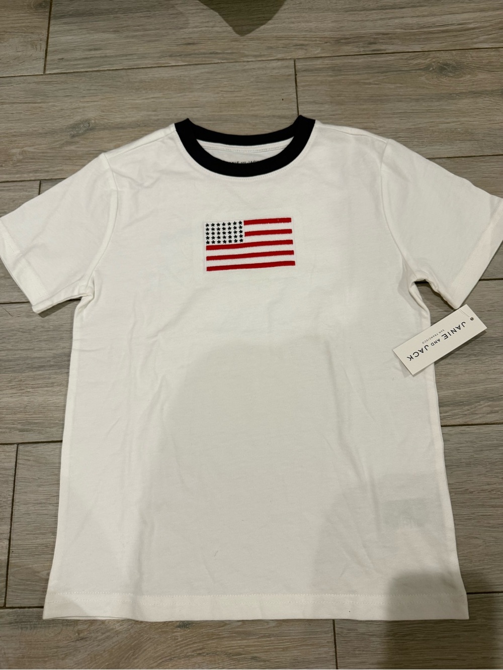 BNWT Janie and Jack Boys' American  Flag Ringer Tee